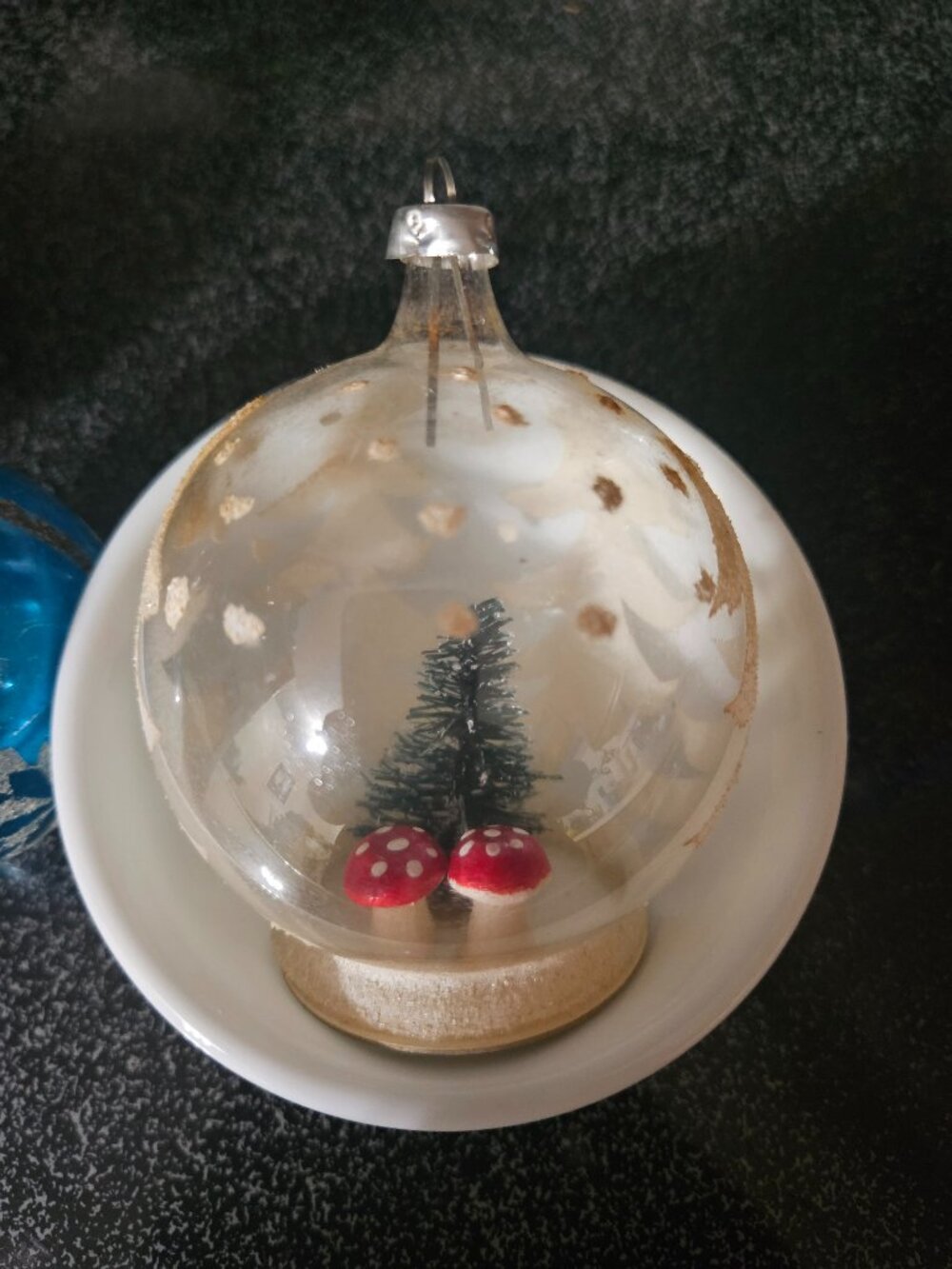 Gorgeous Rare Vintage West Germany Glass Snowglobe Christmas Ornament